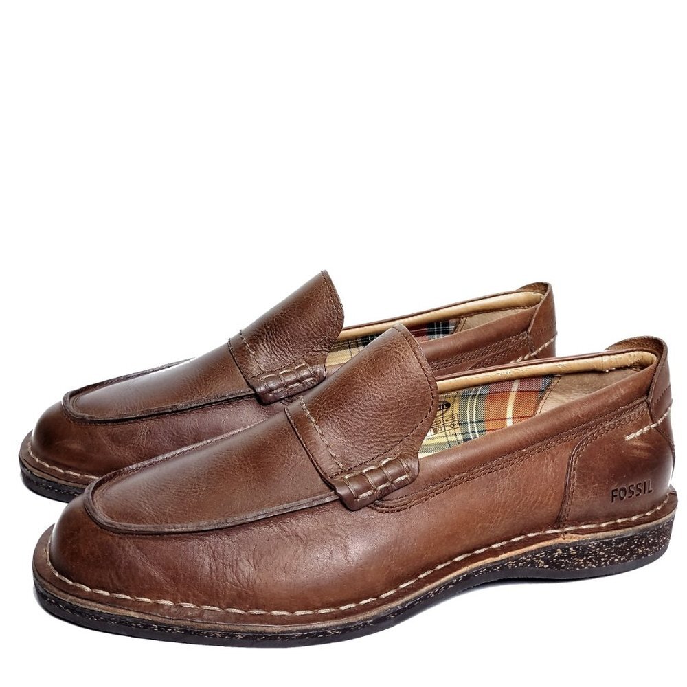 Fossil Brown Slip On Loafer EXCELLENT Sz 9 - Picture 5 of 12